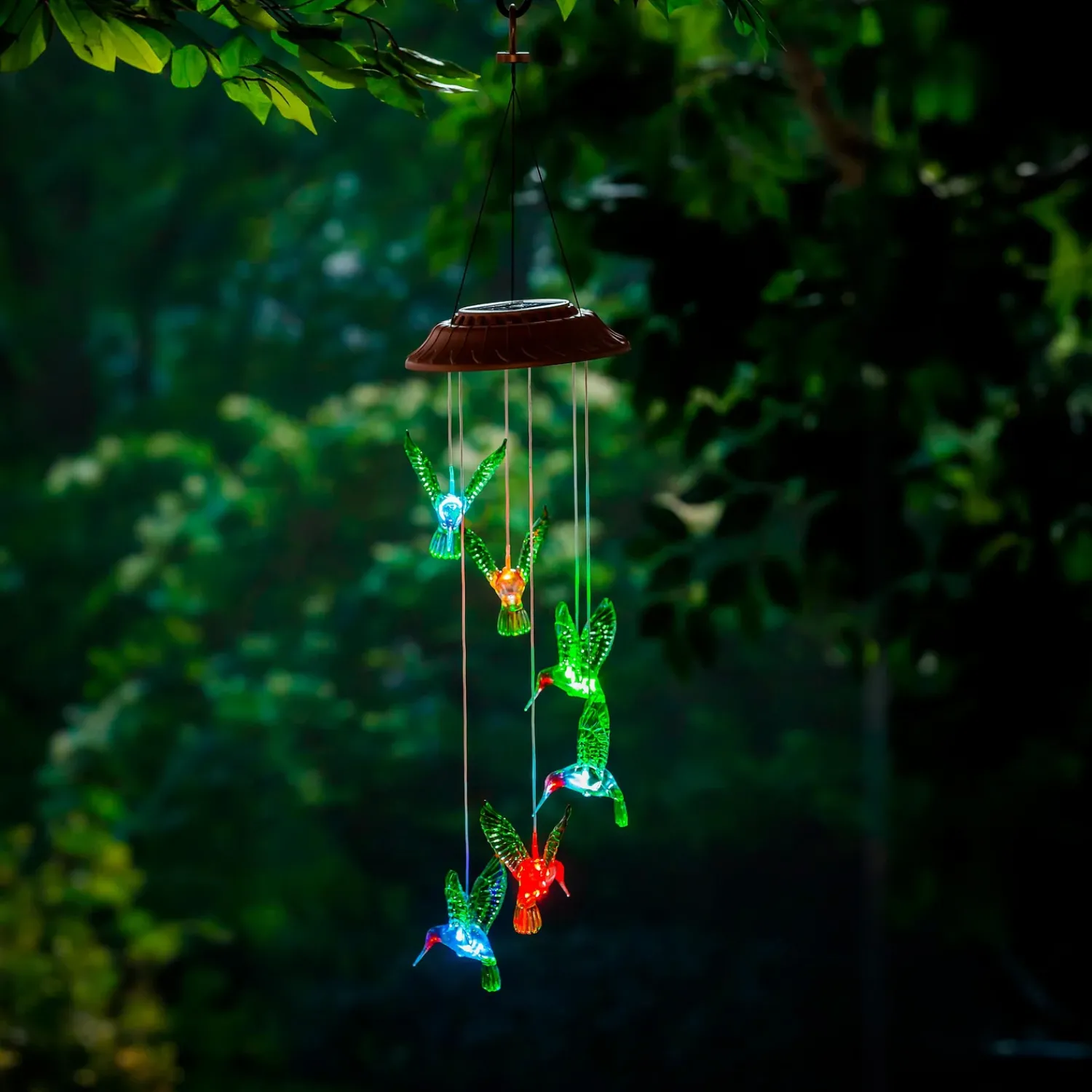 Plow & Hearth Wind Chimes & Mobiles|Solar Accents>Solar Mobile, Painted Hummingbird