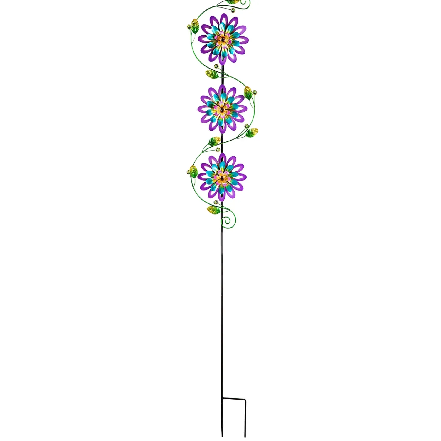 Plow & Hearth Wind Spinners|Garden Stakes>Spinning Violets Garden Stake
