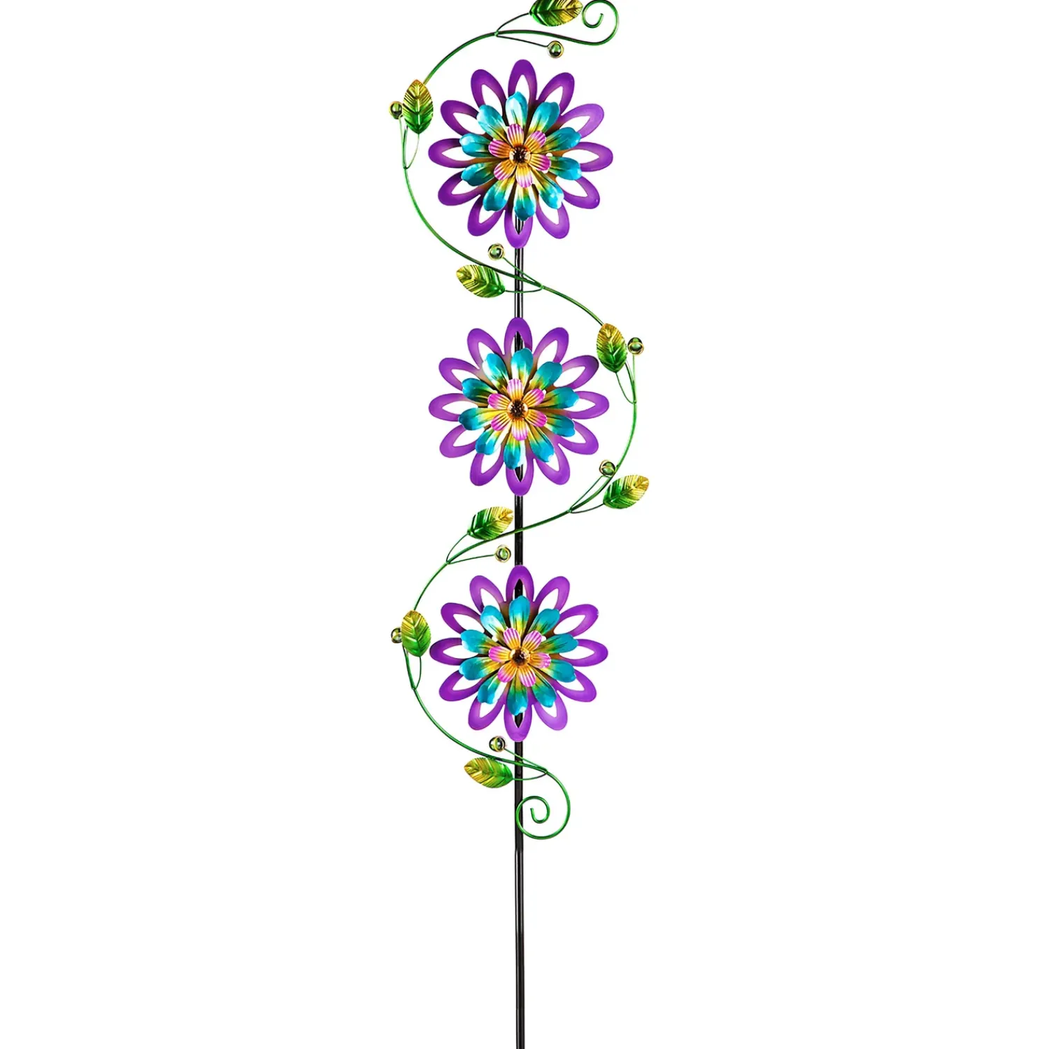 Plow & Hearth Wind Spinners|Garden Stakes>Spinning Violets Garden Stake
