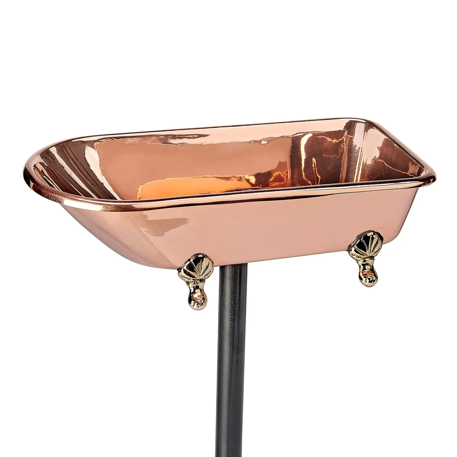 Plow & Hearth Birdbaths>Splish Splash Birdbath, Polished Copper