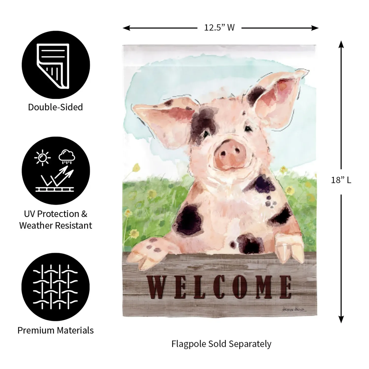 Plow & Hearth Garden Flags>Spotted Pig Suede Garden Flag