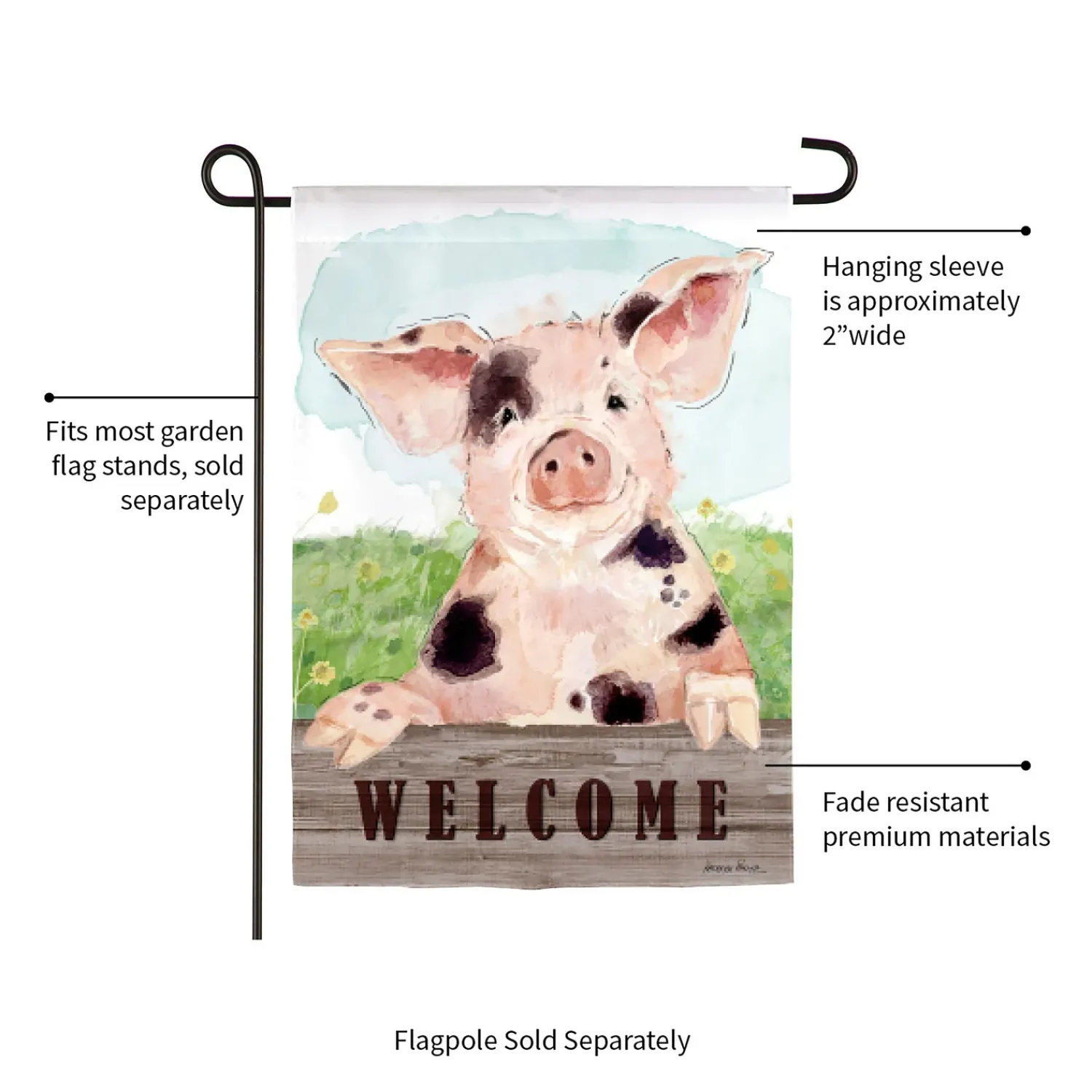 Plow & Hearth Garden Flags>Spotted Pig Suede Garden Flag