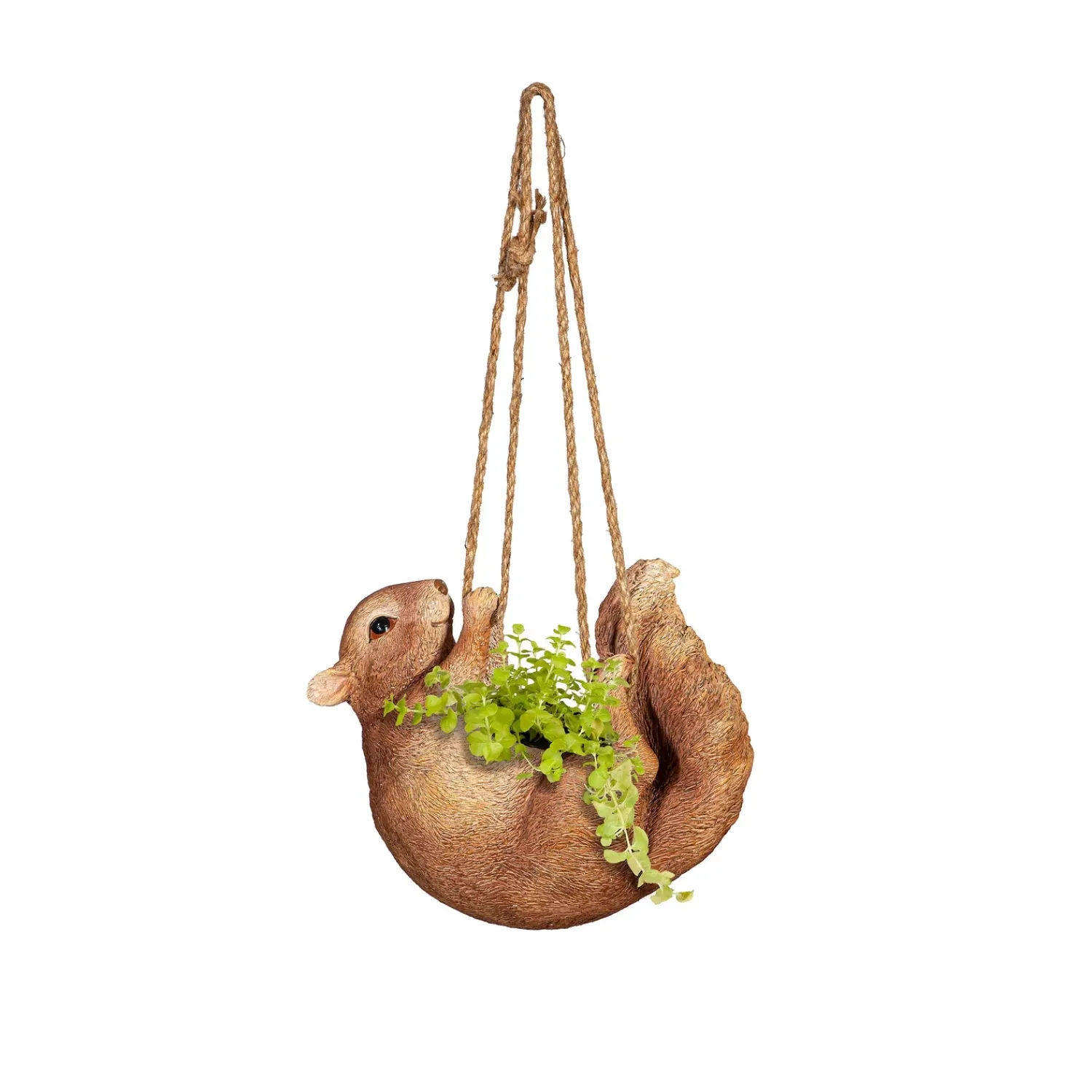 Plow & Hearth Planters & Plant Stands>Squirrel Hanging Planter with Jute
