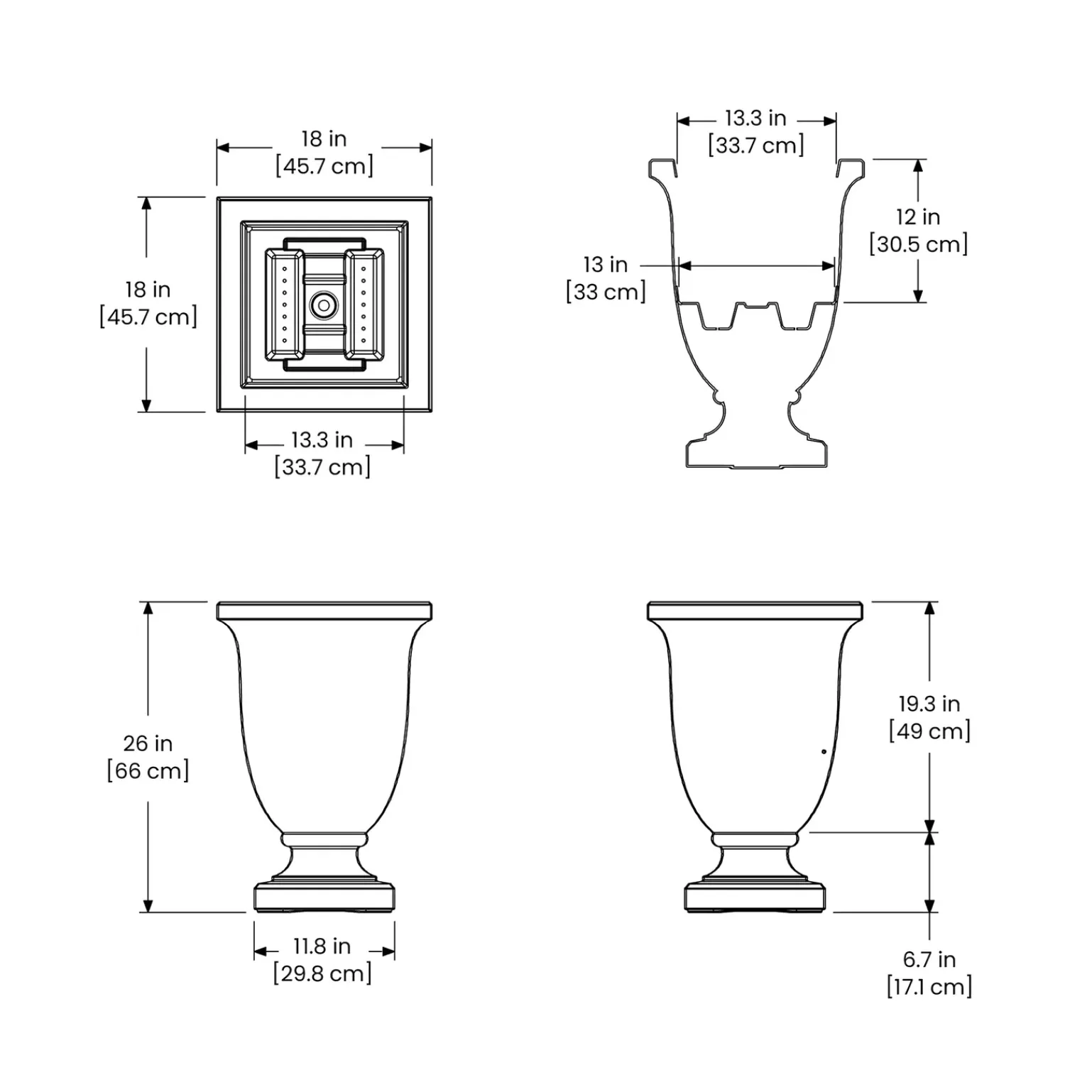 Plow & Hearth Planters & Plant Stands>St. Augustine Self-Watering Tall Planter