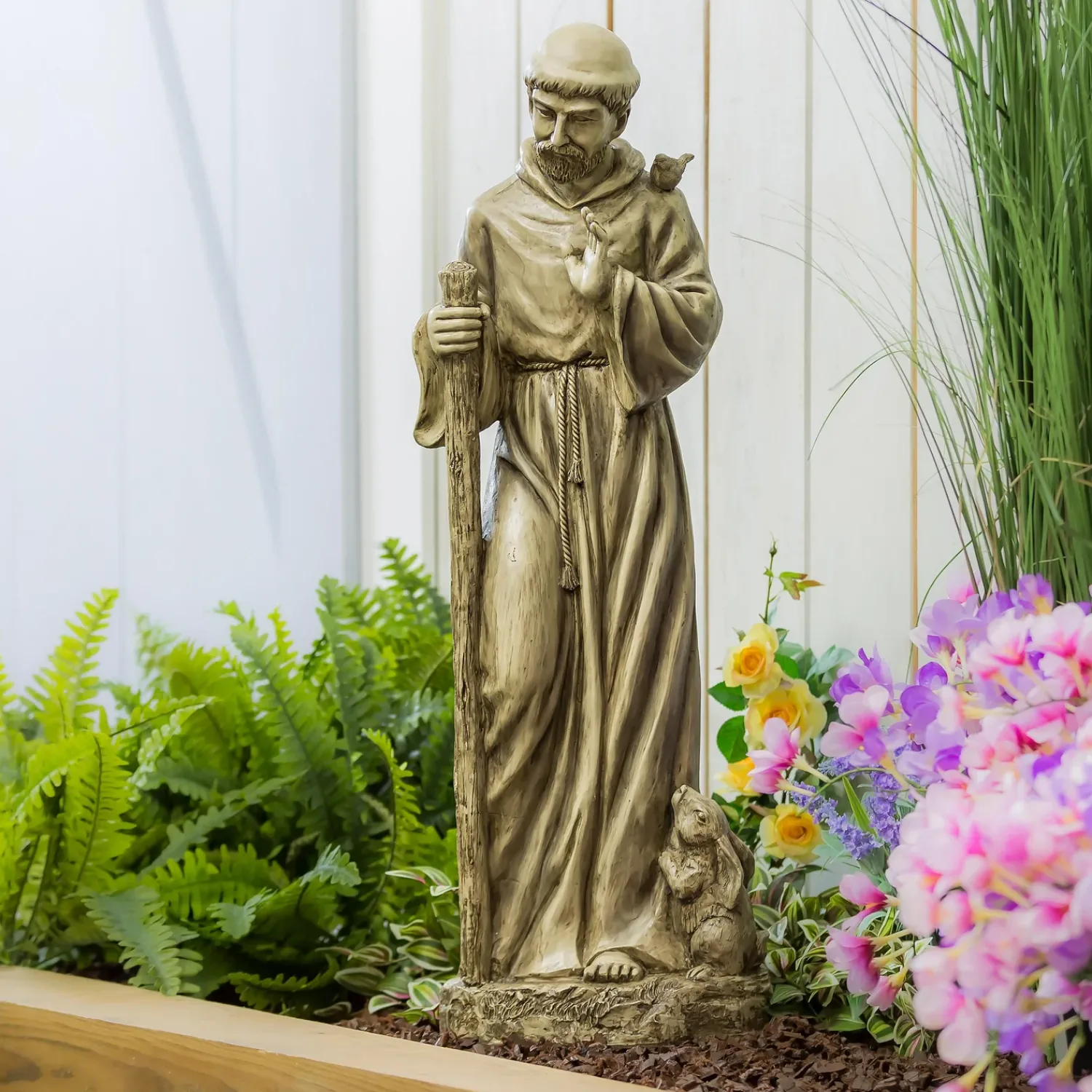 Plow & Hearth Garden Statues|Memorial & Garden Plaques>St. Francis Garden Statue