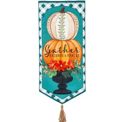 Plow & Hearth Garden Flags>Stacked Pumpkins Pennant Flag
