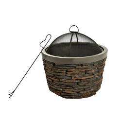 Plow & Hearth Fire Pits|Fire Pits>Stacked Stone Wood Burning Fire Pit