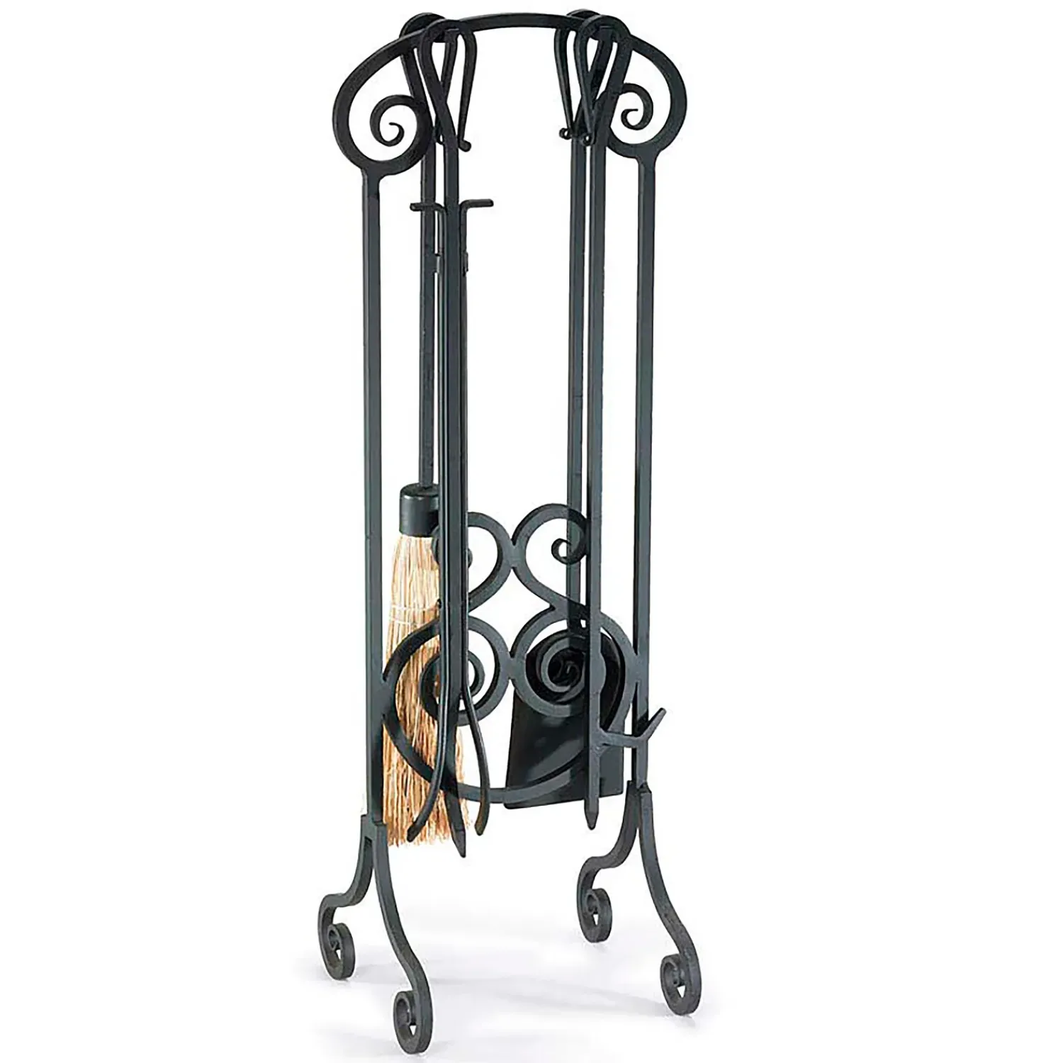 Plow & Hearth Fireplace Tool Sets>Steel Antique Scroll Fireplace Tool Set Black