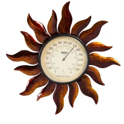 Plow & Hearth Outdoor Wall Art|Wall Art>Sun Outdoor Wall Thermometer