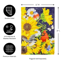 Plow & Hearth Garden Flags>Sunflower Glory Garden Suede Flag
