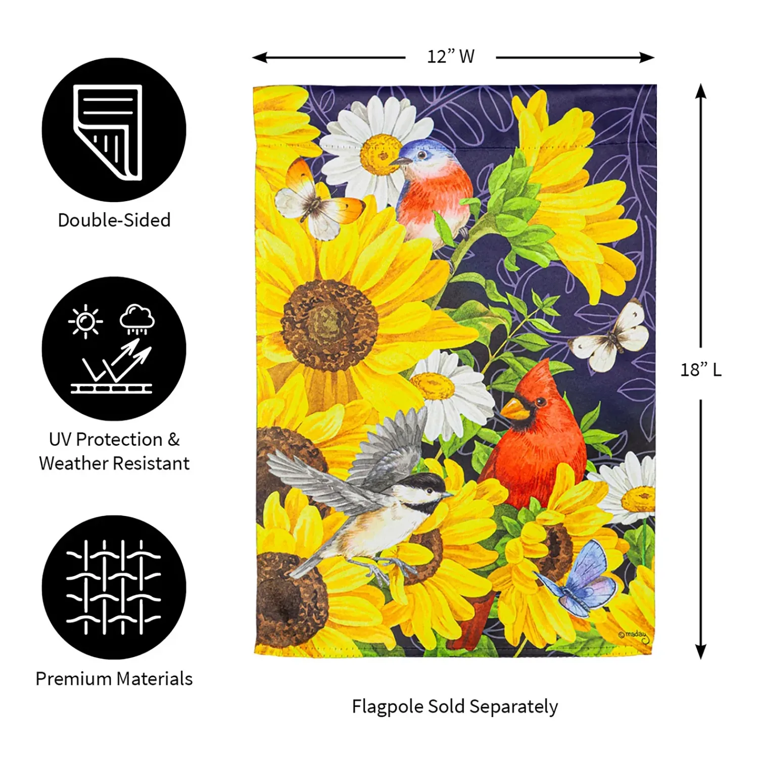 Plow & Hearth Garden Flags>Sunflower Glory Garden Suede Flag
