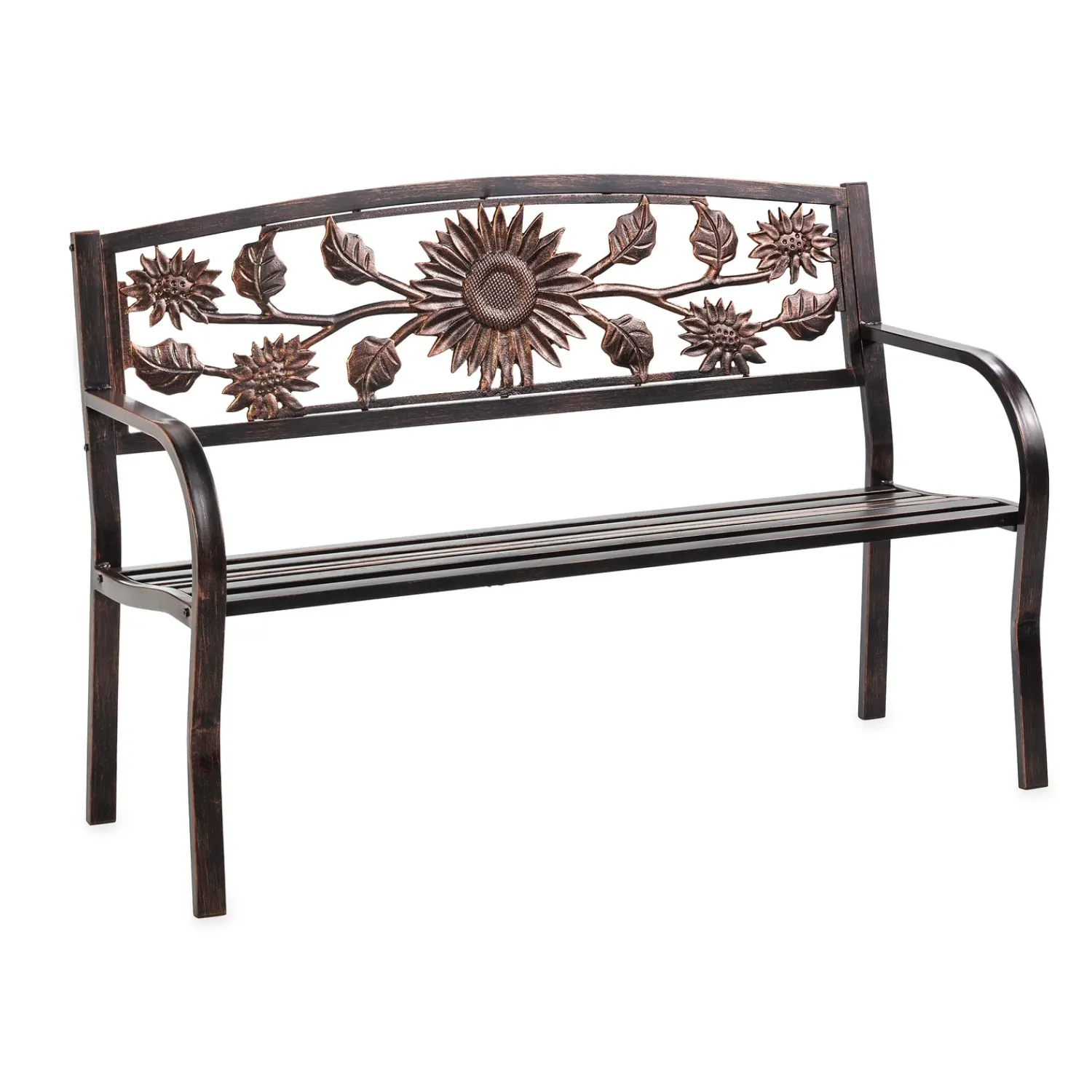 Plow & Hearth Outdoor Benches>Sunflower Metal Garden Bench