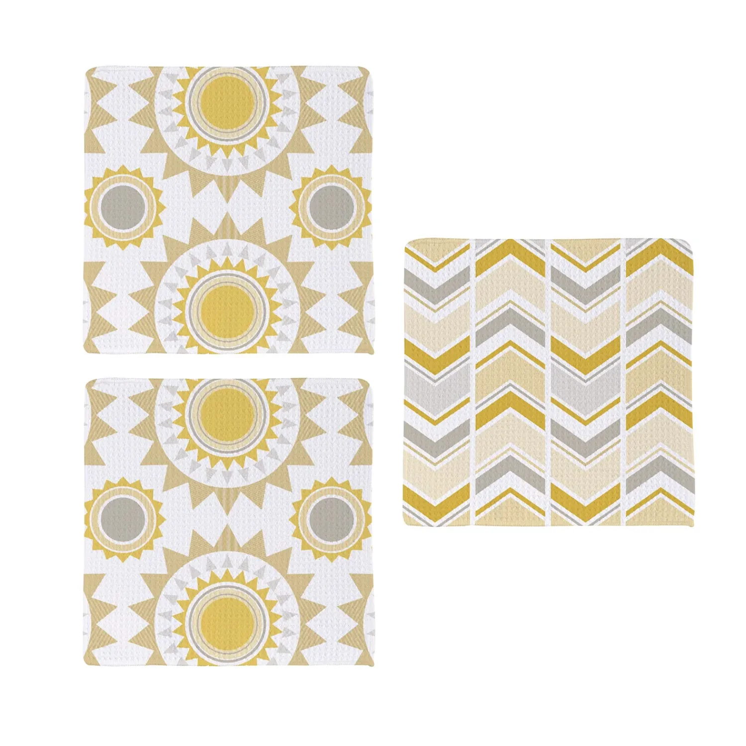Plow & Hearth Kitchen Linens>Sunrays Quick Dry Dish Cloth, Set of 3, 10" x 10"