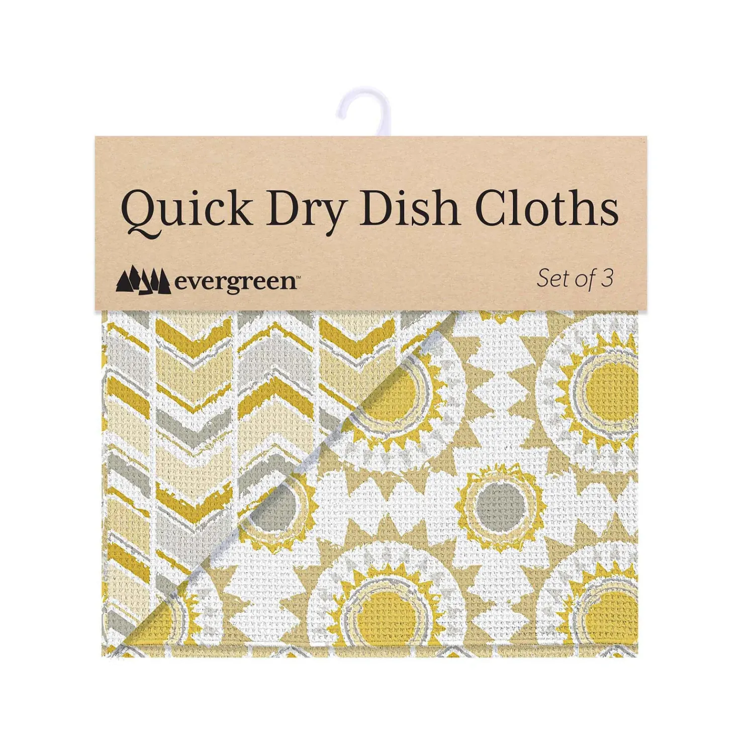Plow & Hearth Kitchen Linens>Sunrays Quick Dry Dish Cloth, Set of 3, 10" x 10"