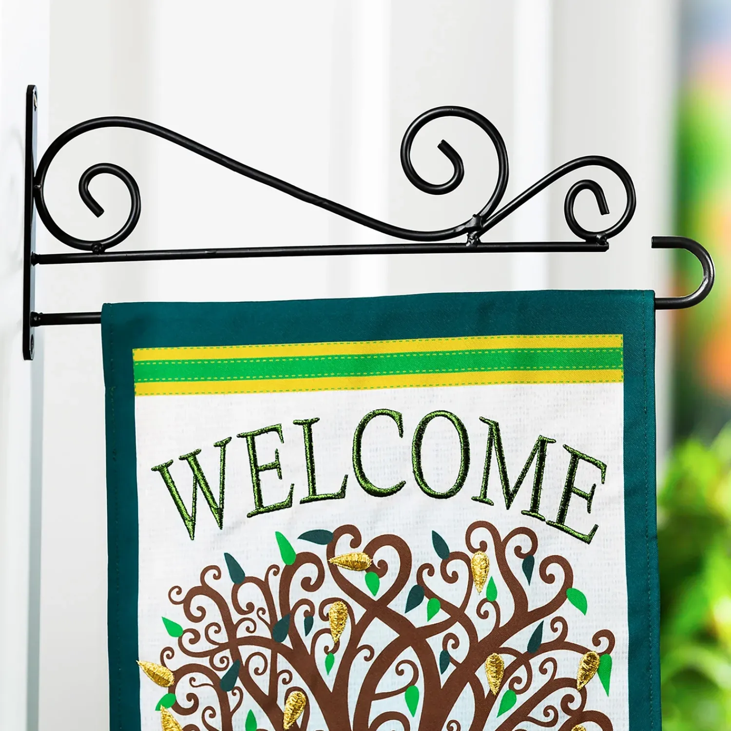 Plow & Hearth Flag Accessories>Swirl Wall-Mount Garden Flag Hanger