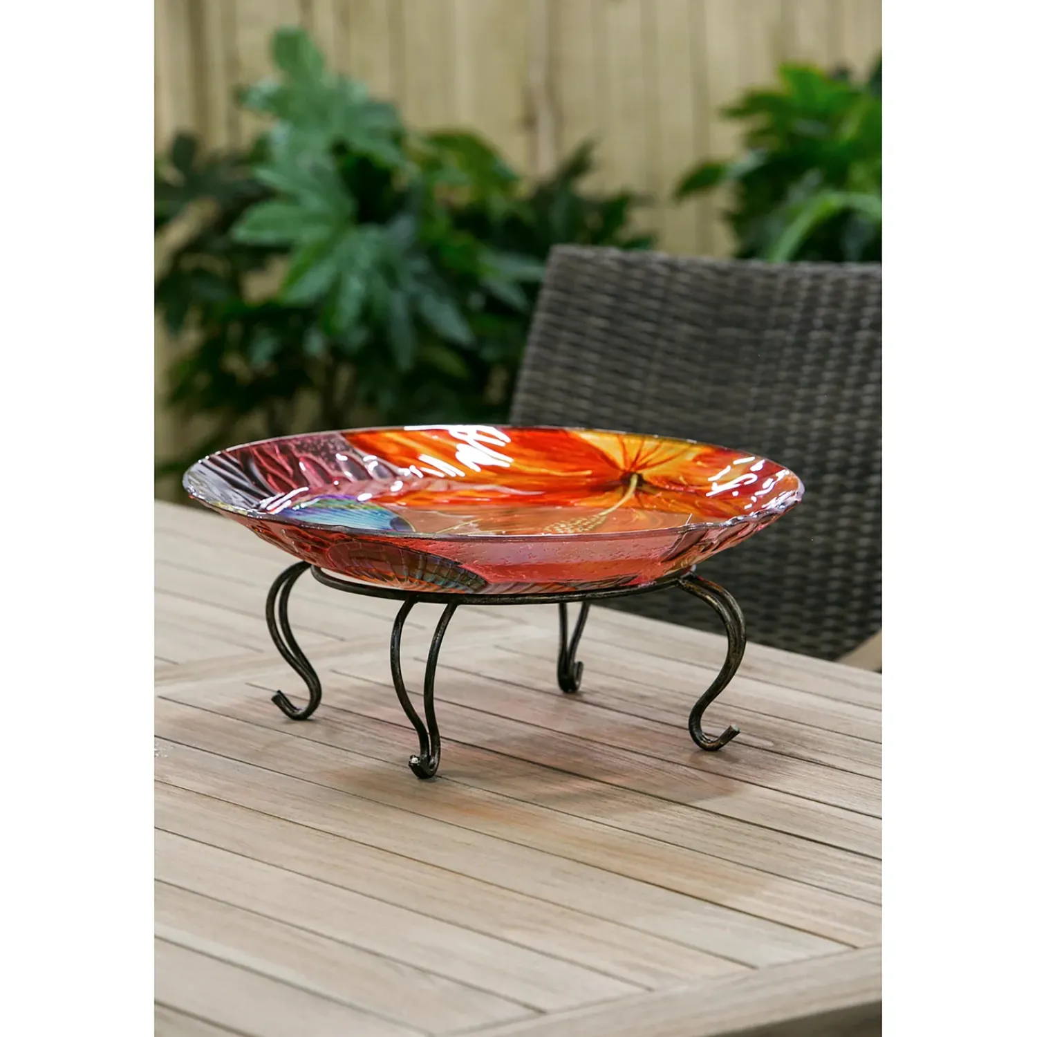 Plow & Hearth Birdbaths>Tabletop Bird Bath Pedestal with Scroll Legs