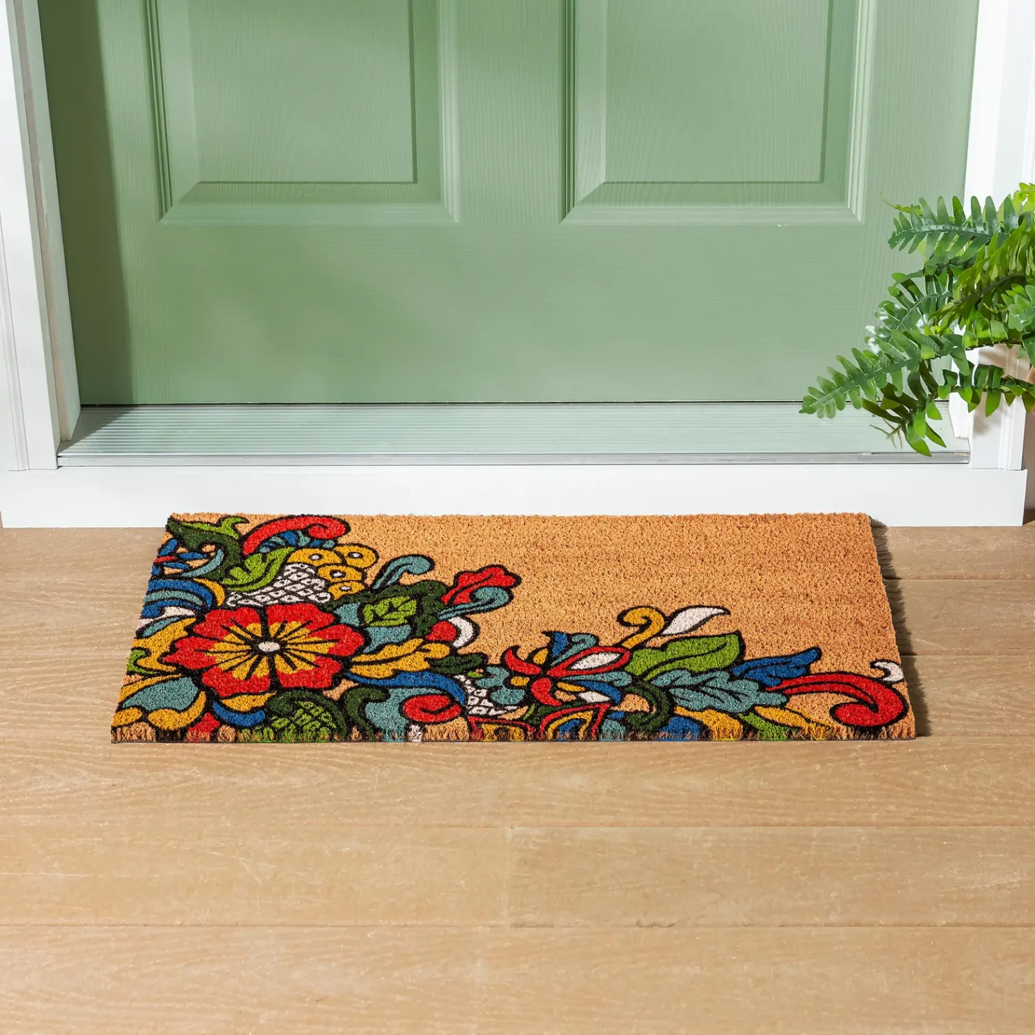 Plow & Hearth Coir Mats>Talavera Inspired Coir Mat