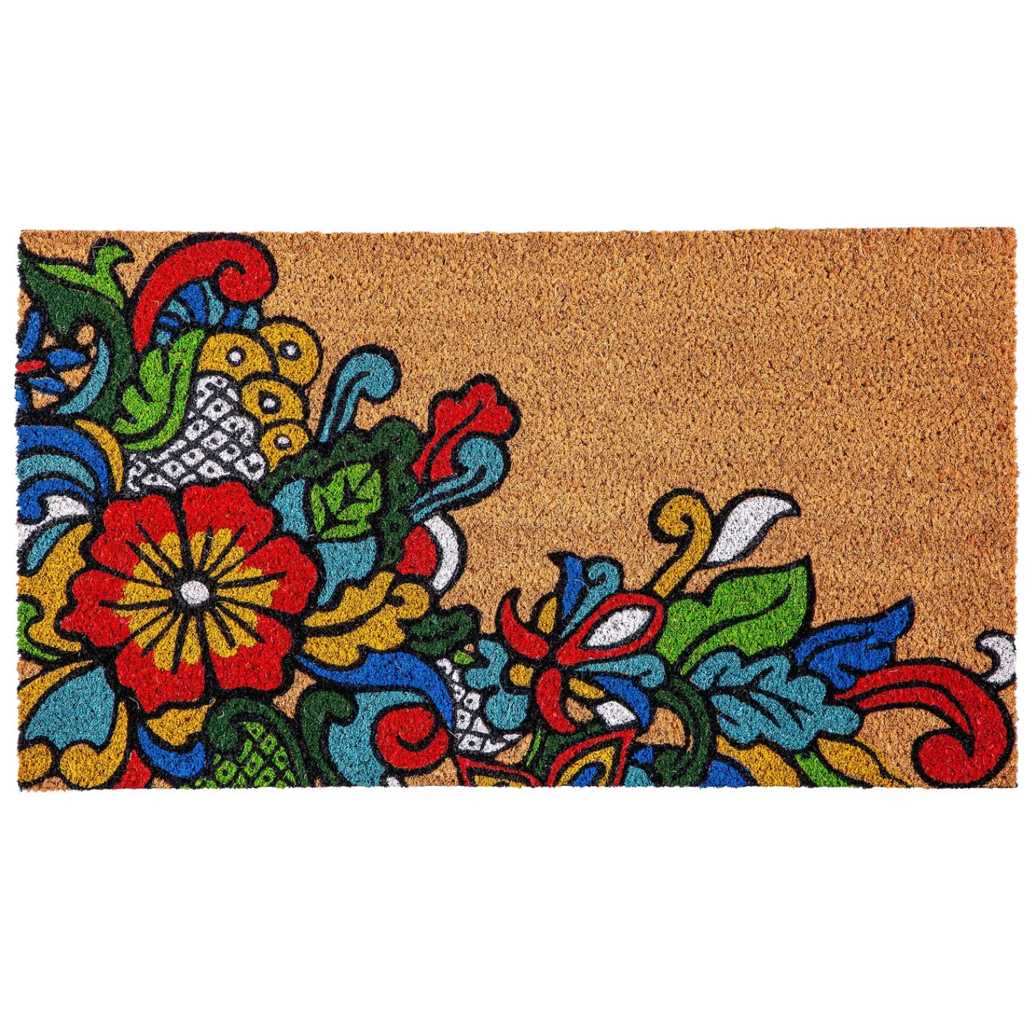 Plow & Hearth Coir Mats>Talavera Inspired Coir Mat