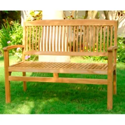 Plow & Hearth Outdoor Benches>Teak Bench with Arm Rests