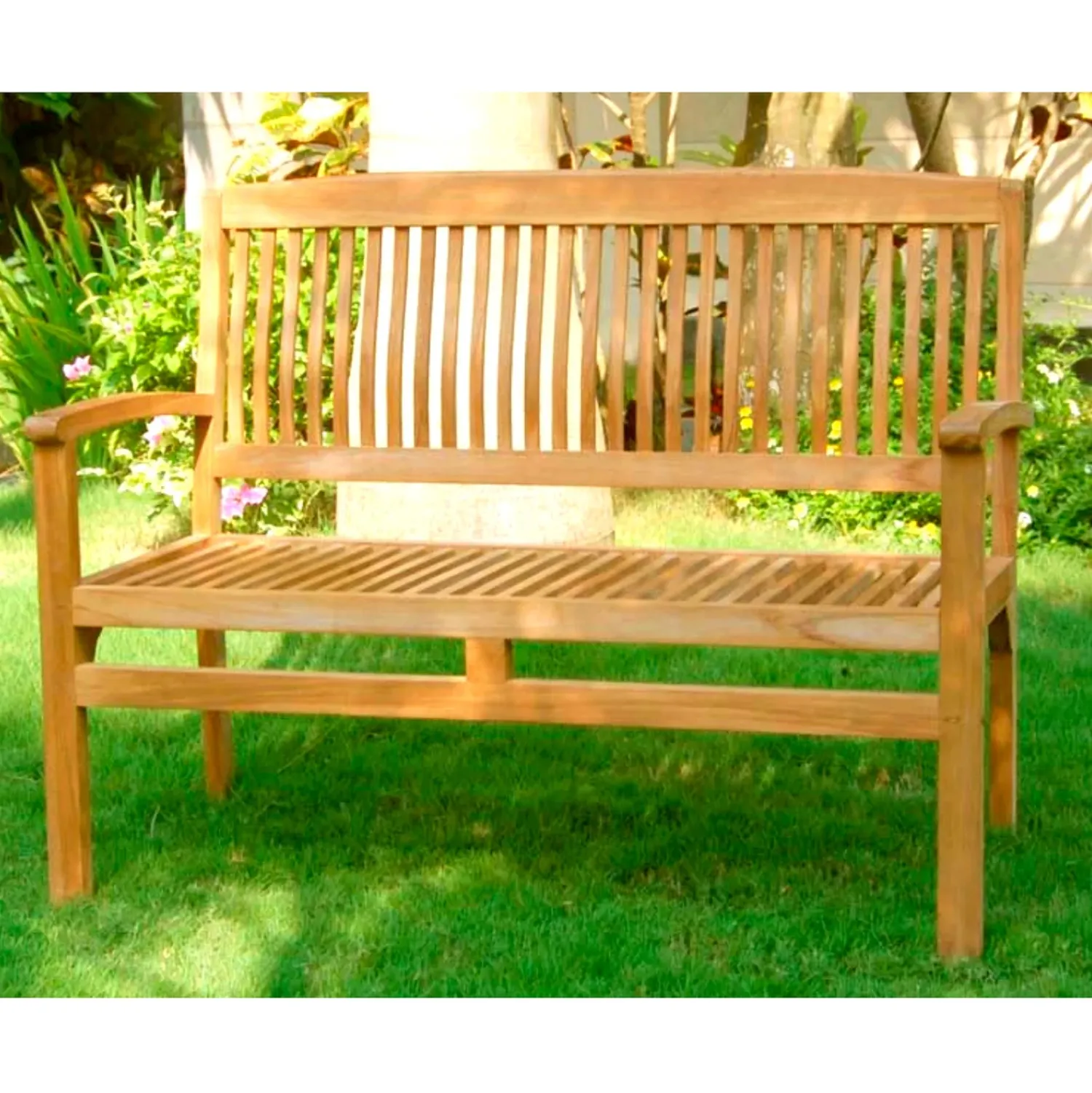 Plow & Hearth Outdoor Benches>Teak Bench with Arm Rests