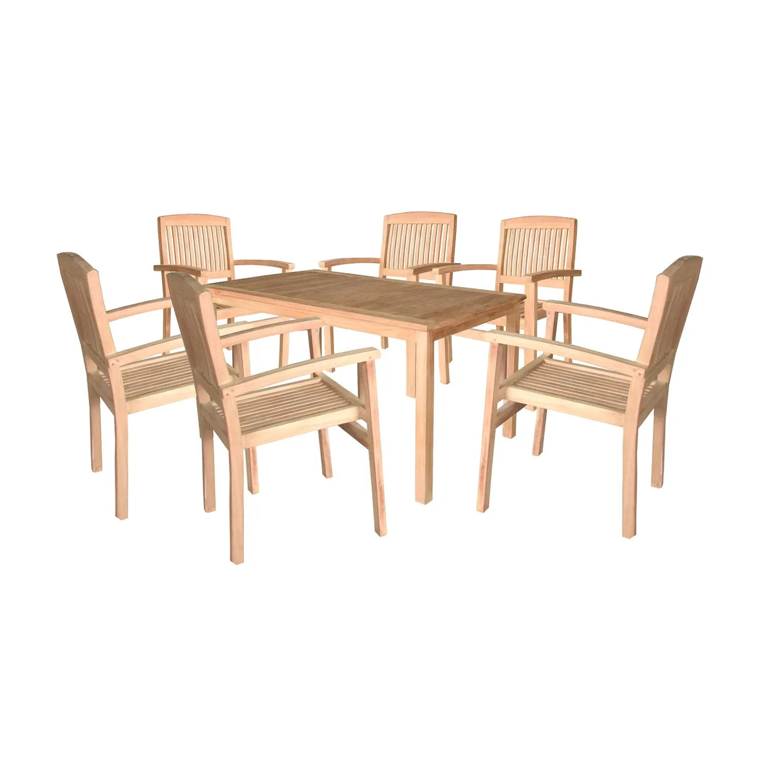 Plow & Hearth Outdoor Dining Sets>Teak Dining Set, 7-Piece Set
