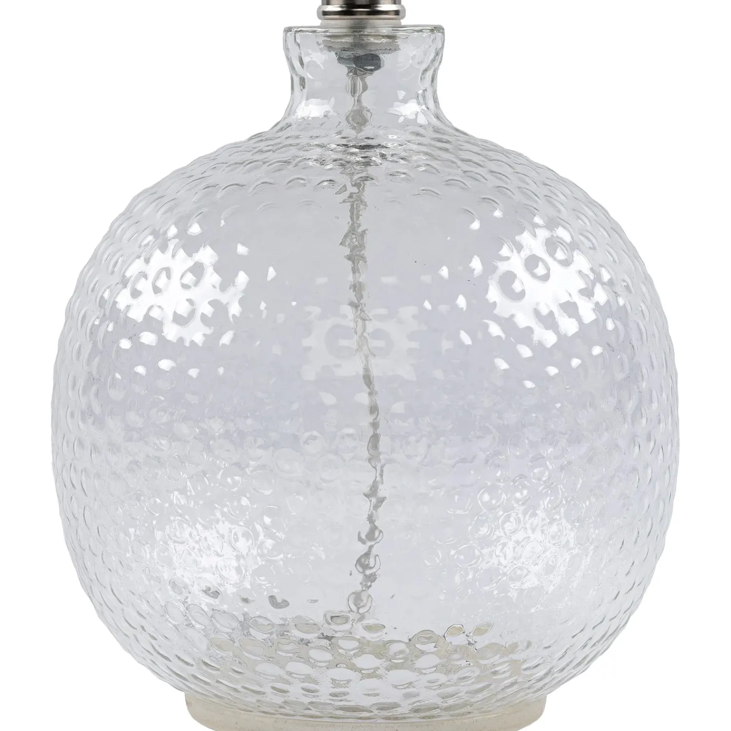 Plow & Hearth Lamps & Lighting>Textured Bubble Glass Table Lamp with Beige Linen Shade