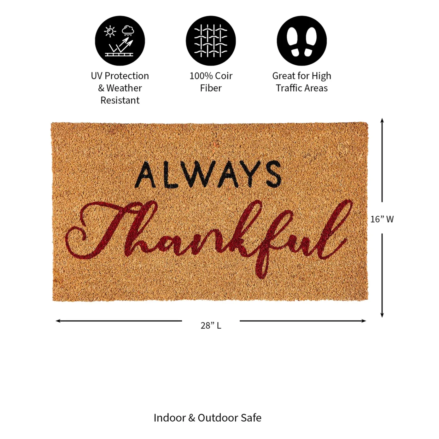 Plow & Hearth Coir Mats>Thankful Coir Mat