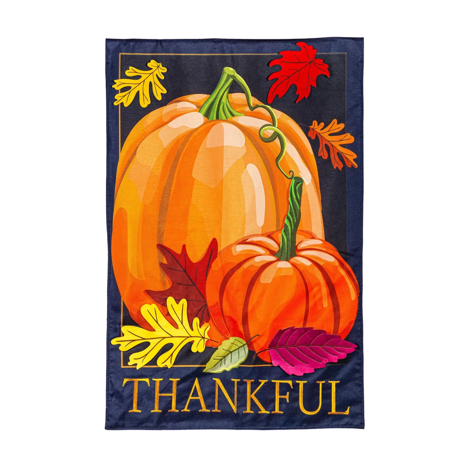 Plow & Hearth House & Estate Flags>Thankful Pumpkins Estate Flag