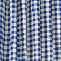 Plow & Hearth Curtain Panels>Thermalogic Check Tab-Top Curtain Pair, 63"L x 80"W Blue