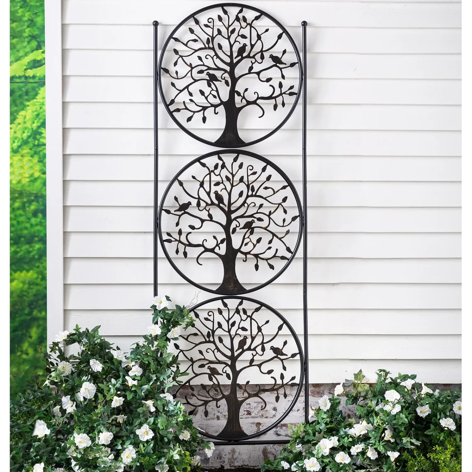 Plow & Hearth Arbors & Trellises>Tree of Life Trio Metal Garden Trellis