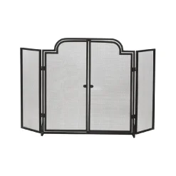 Plow & Hearth Fireplace Screens With Doors|Tri-Panel Fireplace Screens>Tri-Fold Arched Firescreen with Doors