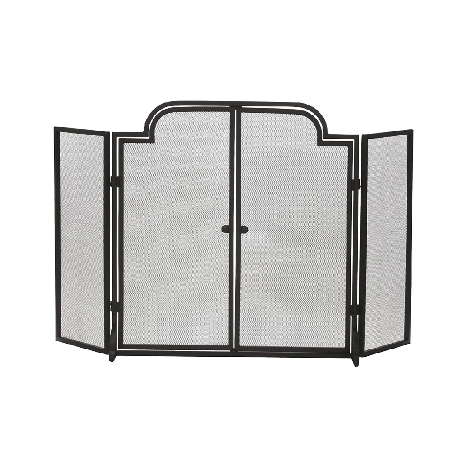 Plow & Hearth Fireplace Screens With Doors|Tri-Panel Fireplace Screens>Tri-Fold Arched Firescreen with Doors