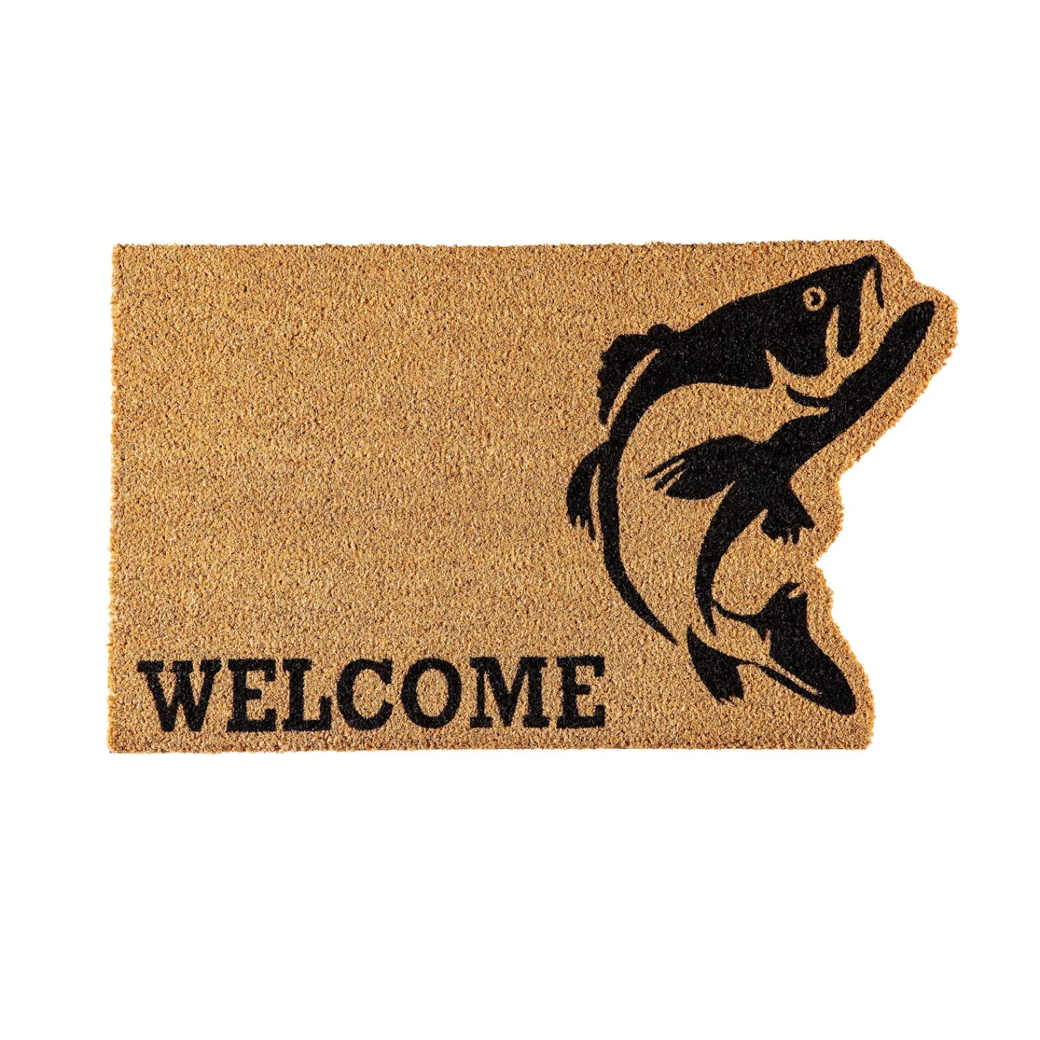 Plow & Hearth Coir Mats>Trout Shaped Coir Mat
