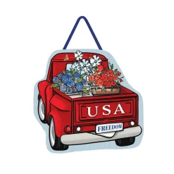Plow & Hearth Fabric Door Hangers>USA Truck Door Décor