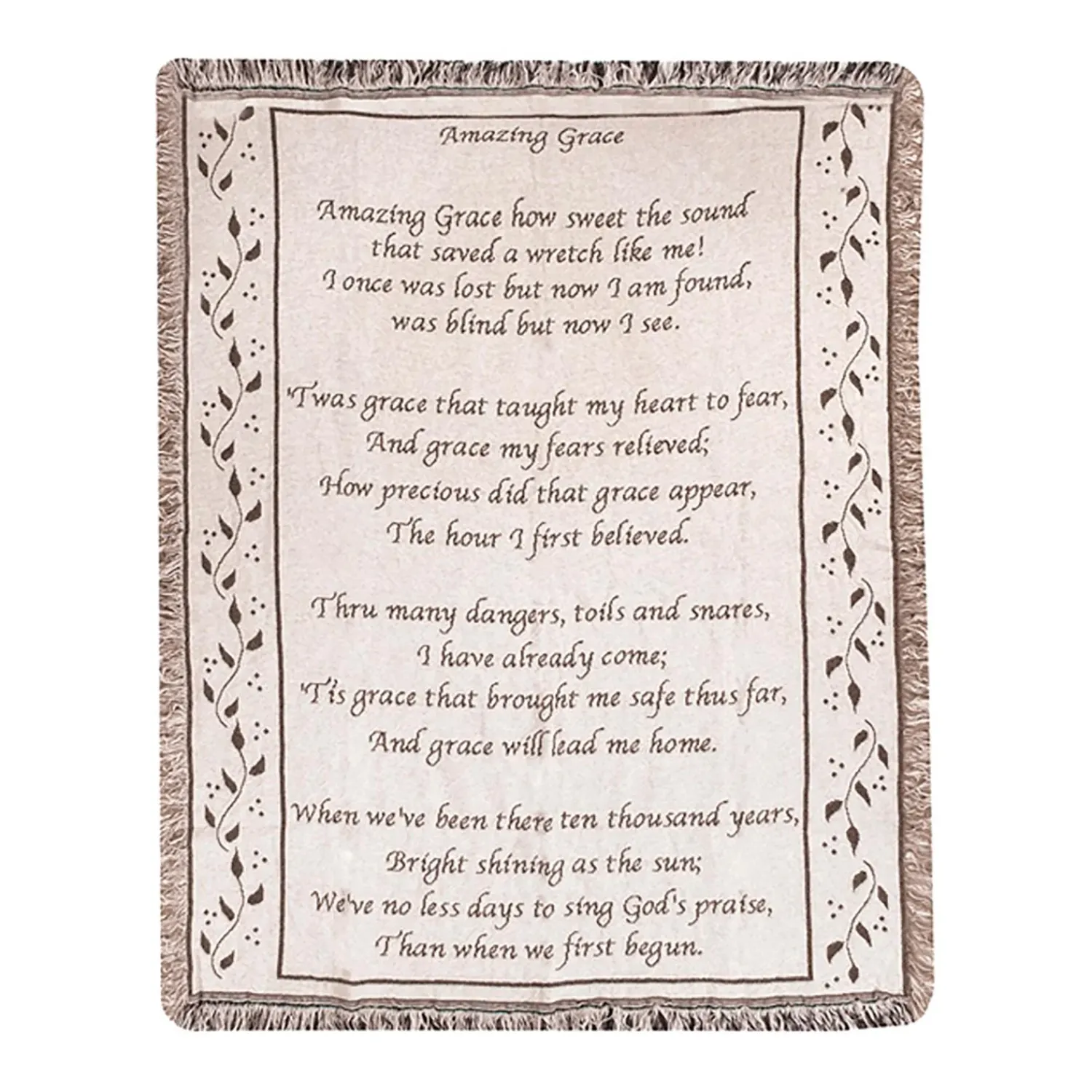 Plow & Hearth Throws & Blankets>USA-Made Amazing Grace Cotton Tapestry Throw