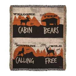 Plow & Hearth Throws & Blankets>USA-Made Cabin Life Cotton Tapestry Throw