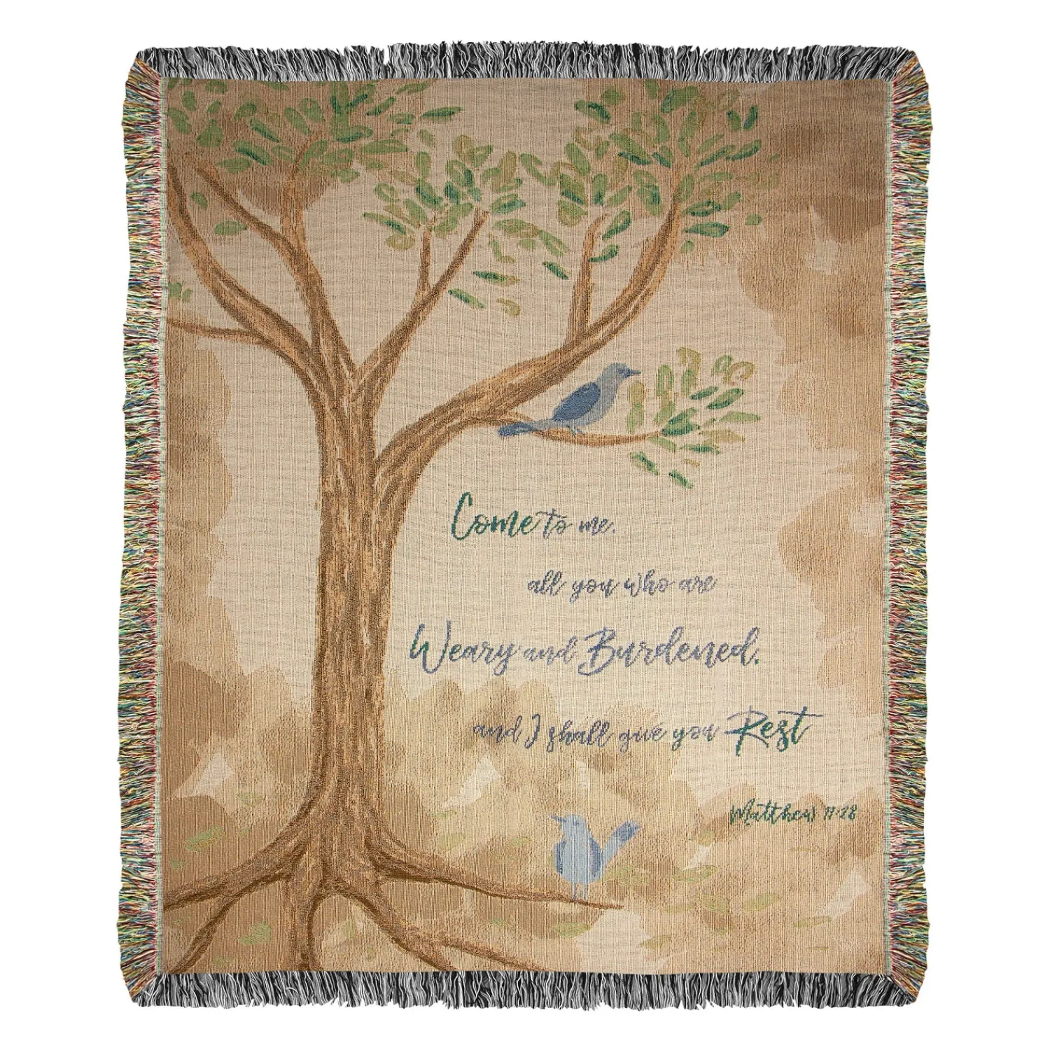 Plow & Hearth Throws & Blankets>USA-Made Come To Me Cotton Tapestry Throw