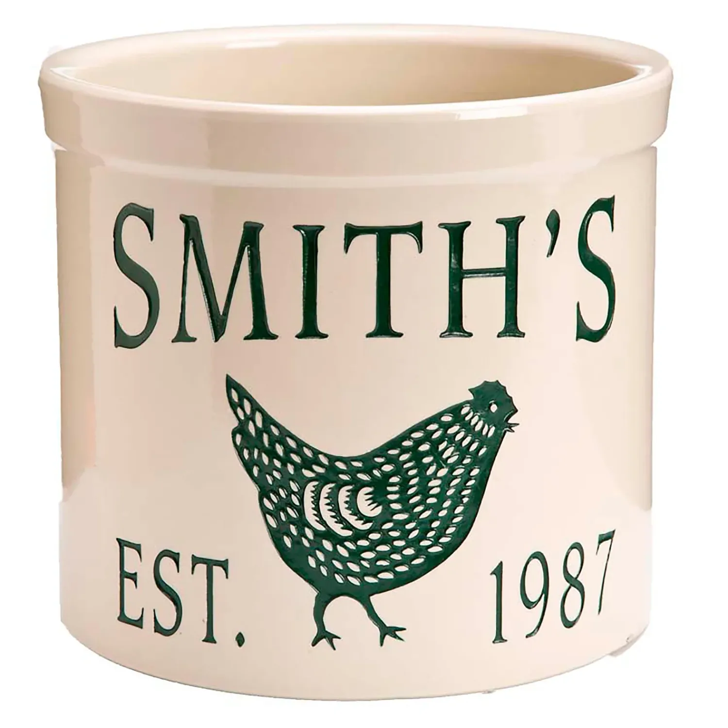 Plow & Hearth Planters & Vases>USA-Made Handcrafted Personalized Chicken Crock
