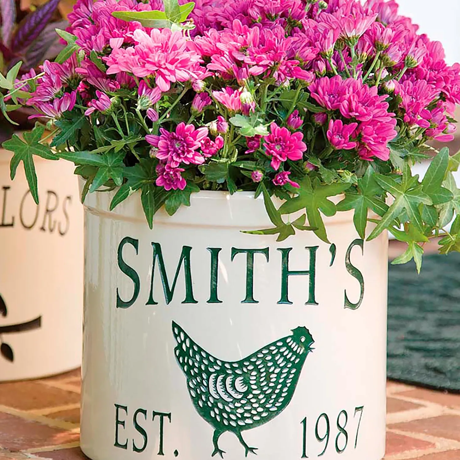 Plow & Hearth Planters & Vases>USA-Made Handcrafted Personalized Chicken Crock