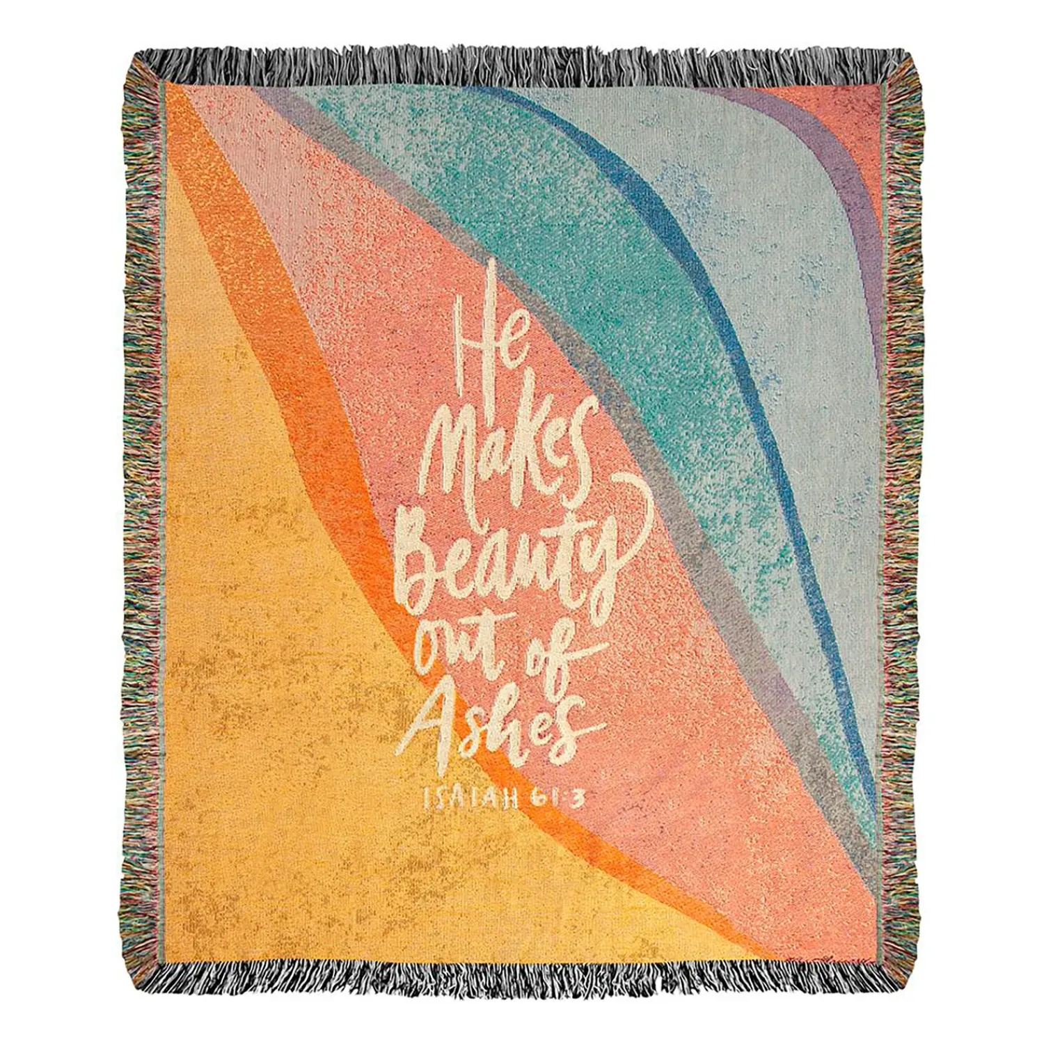 Plow & Hearth Throws & Blankets>USA-Made He Makes Beauty Cotton Tapestry Throw
