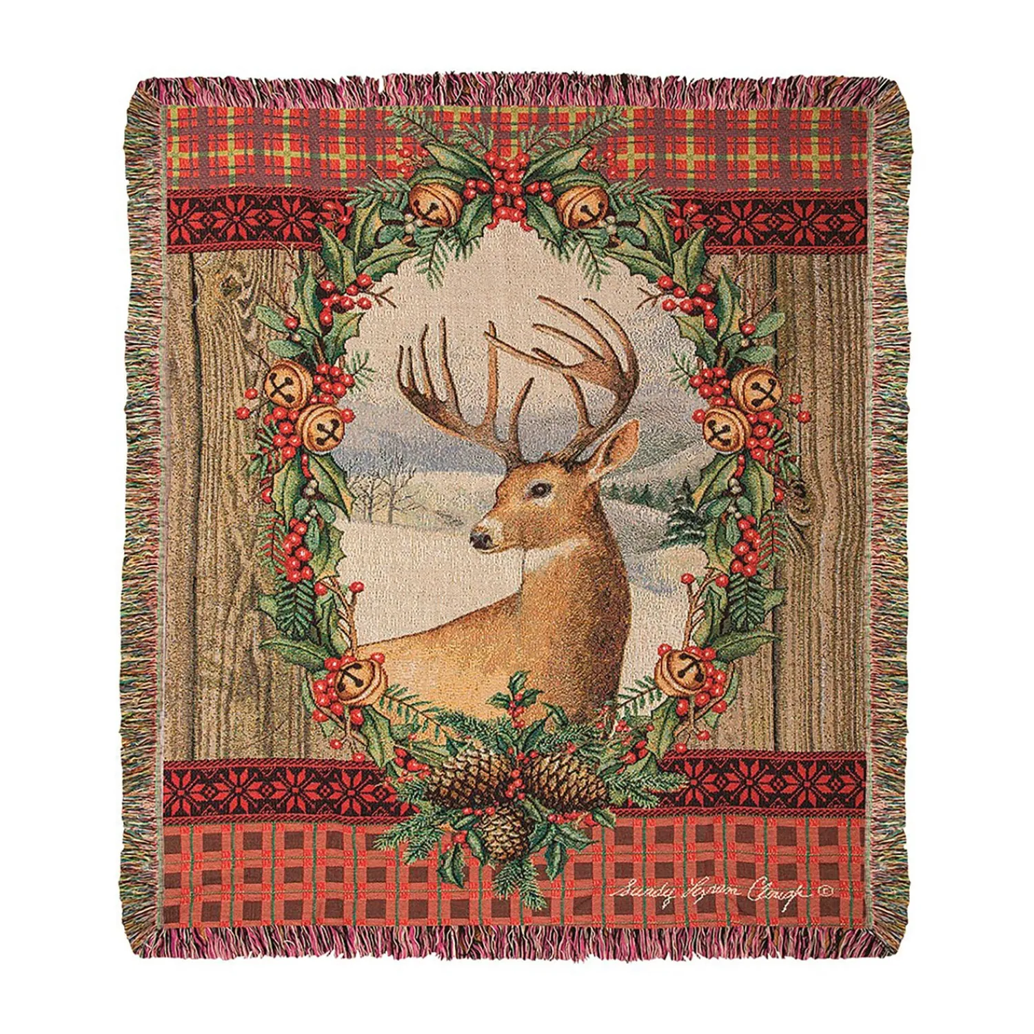 Plow & Hearth Throws & Blankets>USA-Made Heaven and Nature Sing Cotton Tapestry Throw