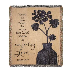 Plow & Hearth Throws & Blankets>USA-Made Hope In The Lord Cotton Tapestry Throw