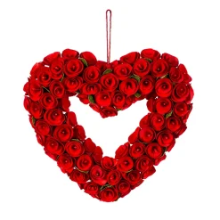 Plow & Hearth Wreaths>Valentine Heart Wood Curl Wreath, 16"H