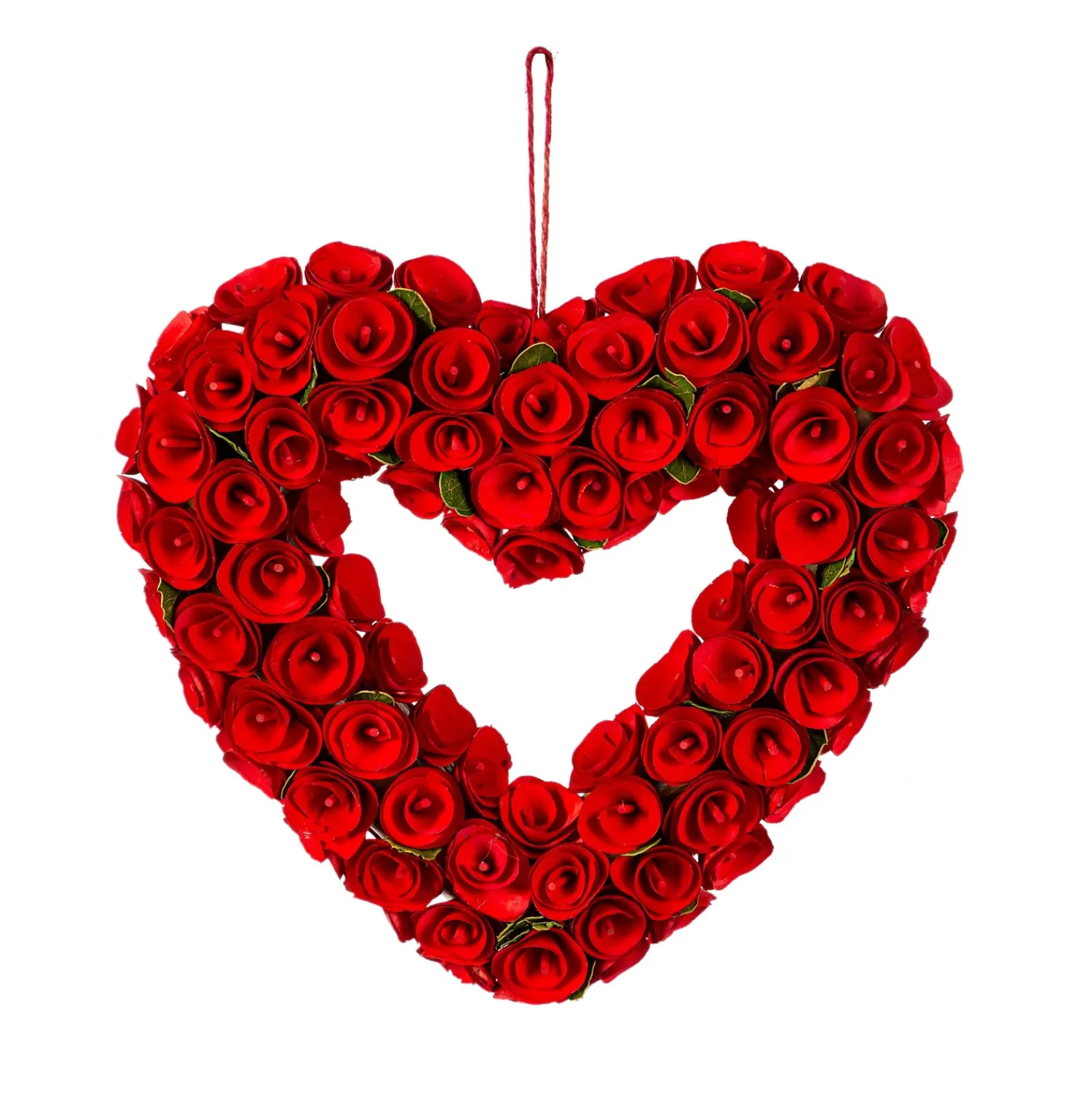 Plow & Hearth Wreaths>Valentine Heart Wood Curl Wreath, 16"H