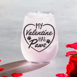 Plow & Hearth Wine Glasses>Valentine's Pet Stemless Glass, 17oz, Gift Box