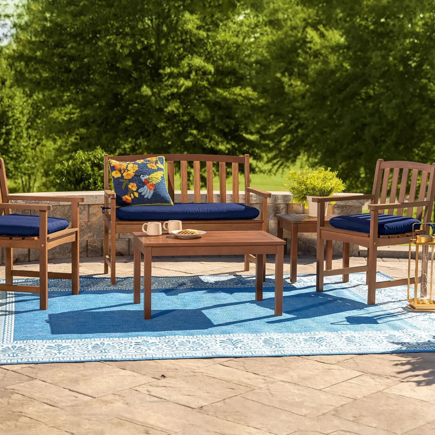 Plow & Hearth Area Rugs>Veranda Border Indoor/Outdoor Rug, 7'6"x 10'9"