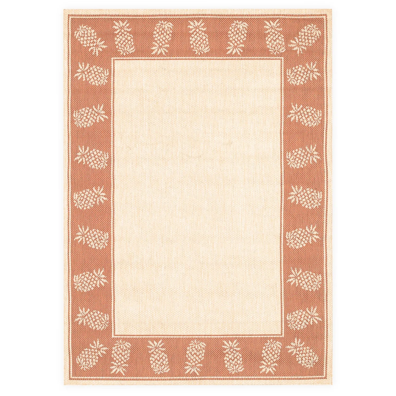 Plow & Hearth Area Rugs>Veranda Pineapple Indoor/Outdoor Polypropylene Rug, 3'9" x 5'5"