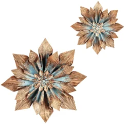 Plow & Hearth Wall Art>Verdigris Flower Wall Décor, Set of 2
