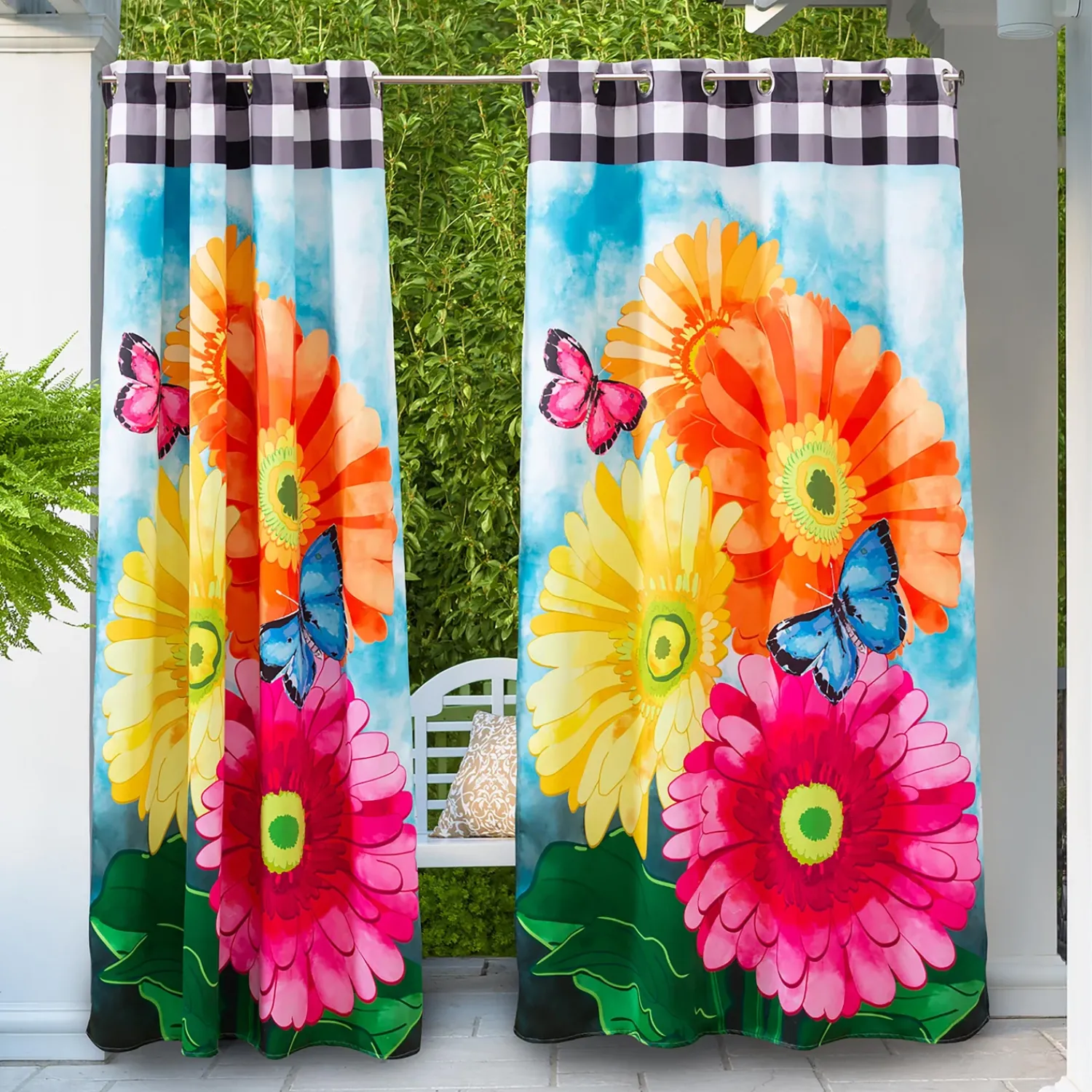 Plow & Hearth Outdoor Curtains>Vibrant Suede Outdoor Curtains, Set of 2