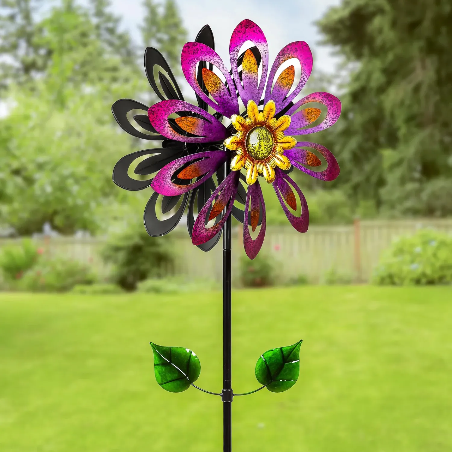 Plow & Hearth Wind Spinners>Violet Flower Wind Spinner